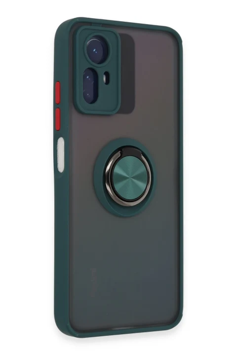 uryport Xiaomi Redmi Note 12S Kılıf Montreal Yüzüklü Silikon Kapak - Yeşil