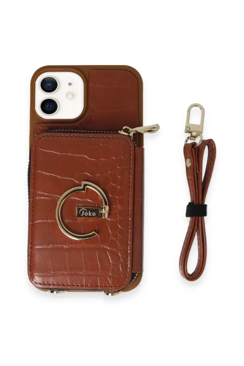 Joko Apple iPhone 11 Kılıf Ermes Kapak - Kahverengi