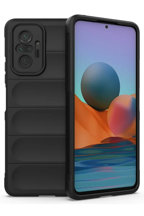 uryport Xiaomi Redmi Note 10 Pro Kılıf Optimum Silikon - Siyah