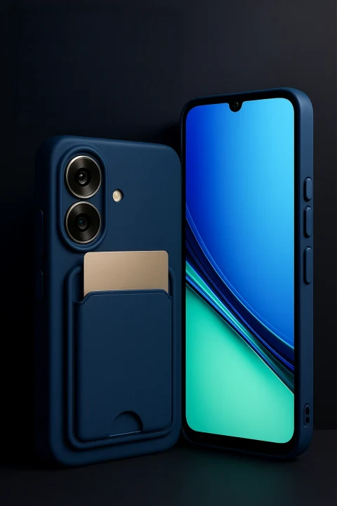 uryport Realme Note 60 Kelvin Kartvizitli Silikon - Lacivert