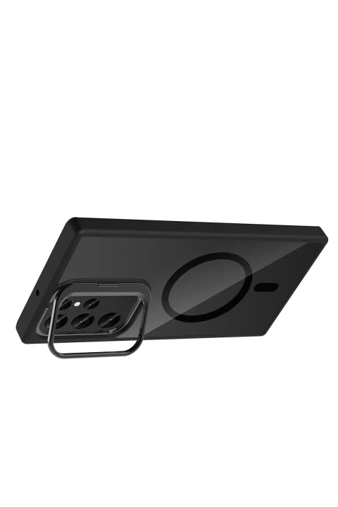 Joko Samsung Galaxy S23 Ultra Remim Lensli Magsafe Standlı Kapak - Siyah