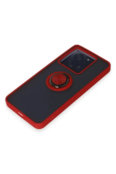 uryport Xiaomi Mi 13T Kılıf Montreal Yüzüklü Silikon Kapak - Kırmızı