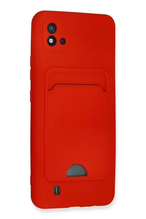 uryport Realme C11 2021 Kılıf Kelvin Kartvizitli Silikon - Kırmızı