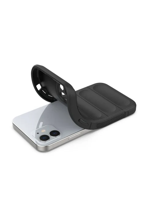 uryport Apple iPhone 12 Kılıf Optimum Silikon - Siyah