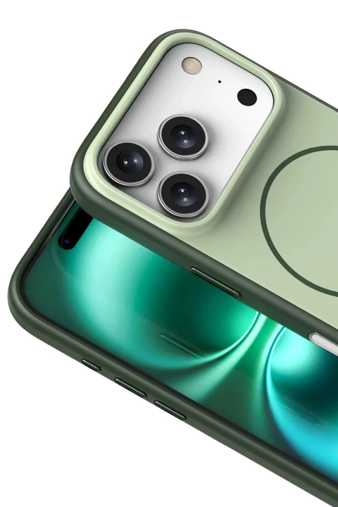 Joko Apple iPhone 17 Pro/18 Pro Neva Magsafe Kapak - Koyu Yeşil