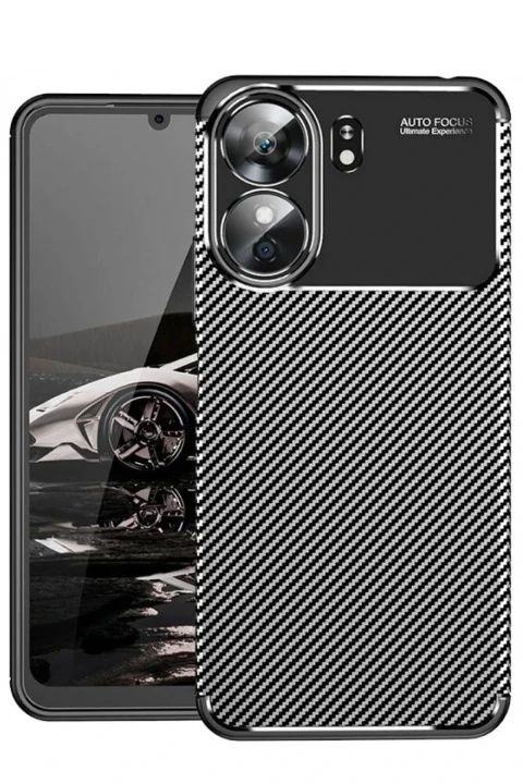 uryport Xiaomi Redmi 13C Kılıf Auto Focus Karbon Kapak - Siyah