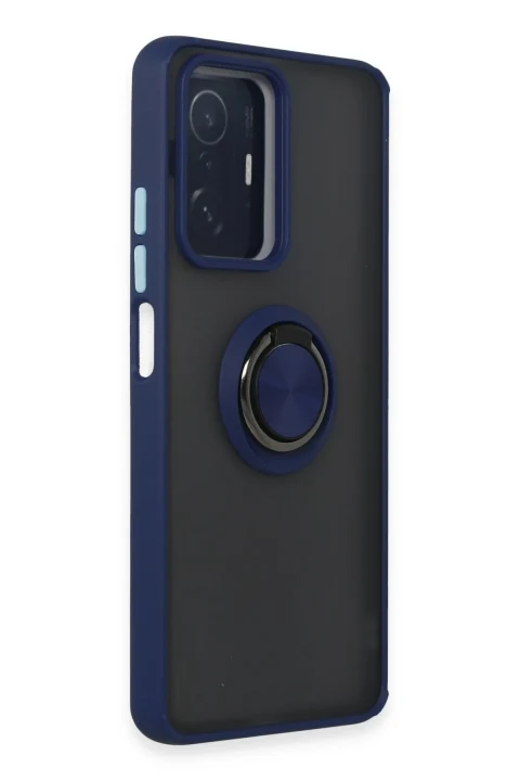 uryport Xiaomi Mi 11T Pro Kılıf Montreal Yüzüklü Silikon Kapak - Lacivert