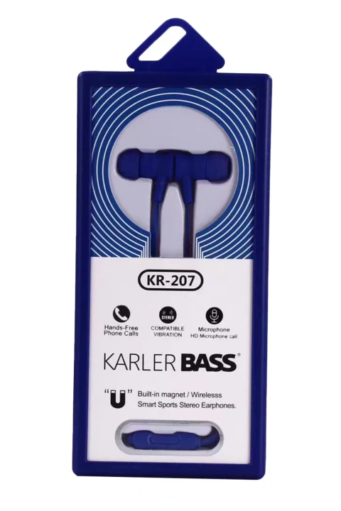 Karler Bass KR-207 Mıknatıslı Kablolu Kulaklık - Lacivert