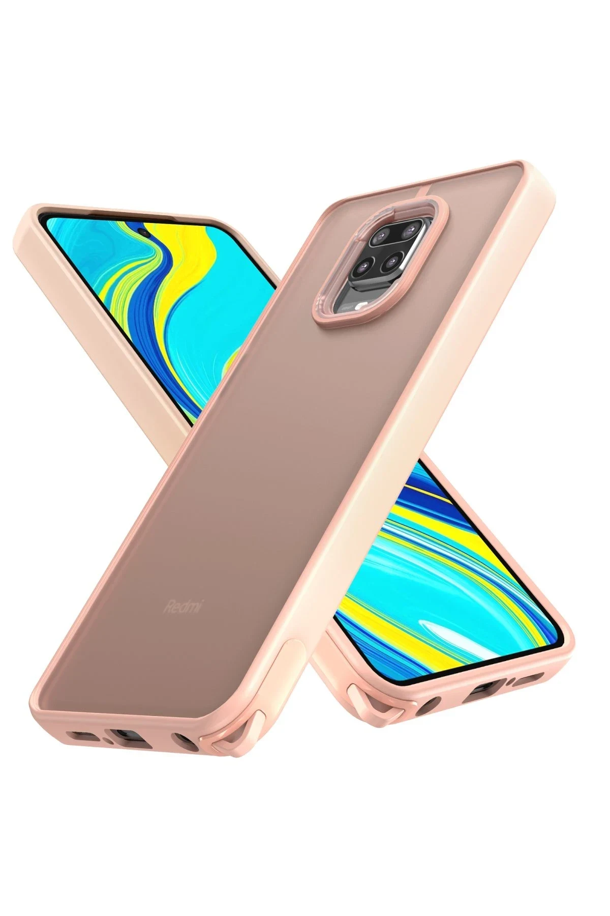 uryport Xiaomi Redmi Note 9 Pro Kılıf Elegant Kapak - Pudra