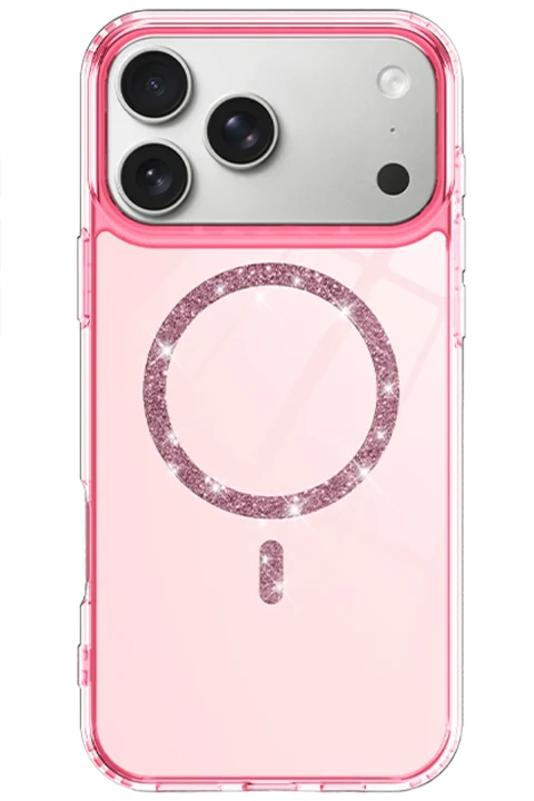 uryport Apple iPhone 17 Pro Live Diamond Magsafe Kapak - Pembe