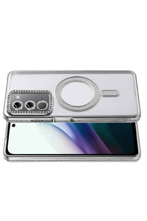 uryport Xiaomi Redmi 15 4G Joke Simli Magneticsafe Kılıf - Gümüş