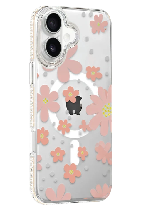 Joko Apple iPhone 16 Floral Magsafe Kapak - Pembe
