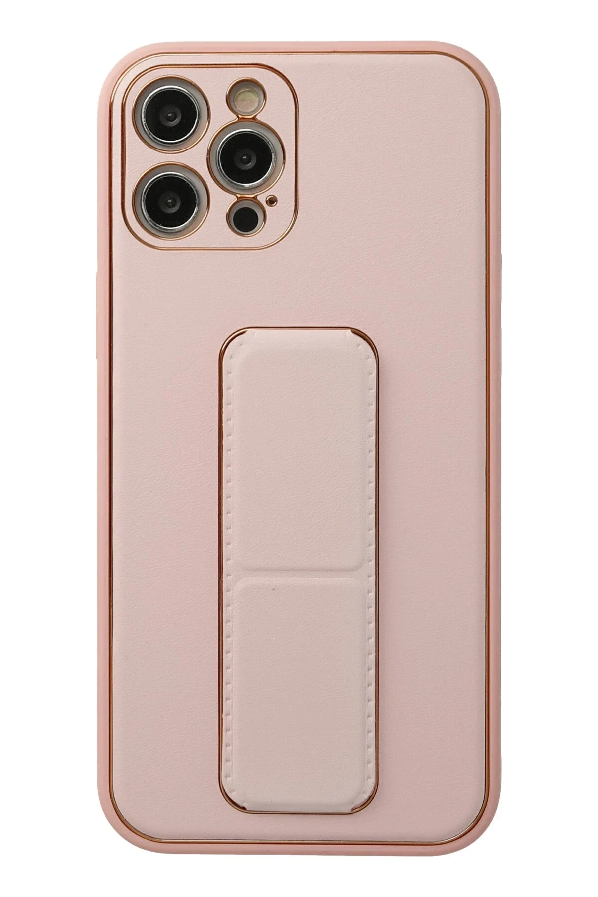 uryport Apple iPhone 12 Pro Max Kılıf Coco Deri Standlı Kapak - Pembe