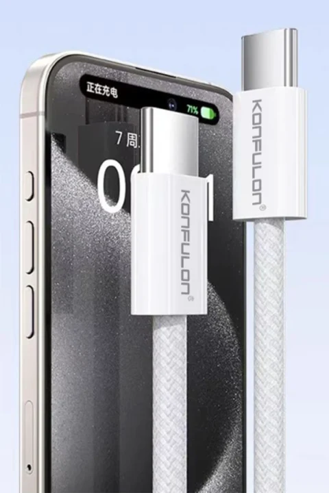 Konfulon DC82 1M 60W Type-C to Type-C PD Hızlı Şarj Kablo - Beyaz