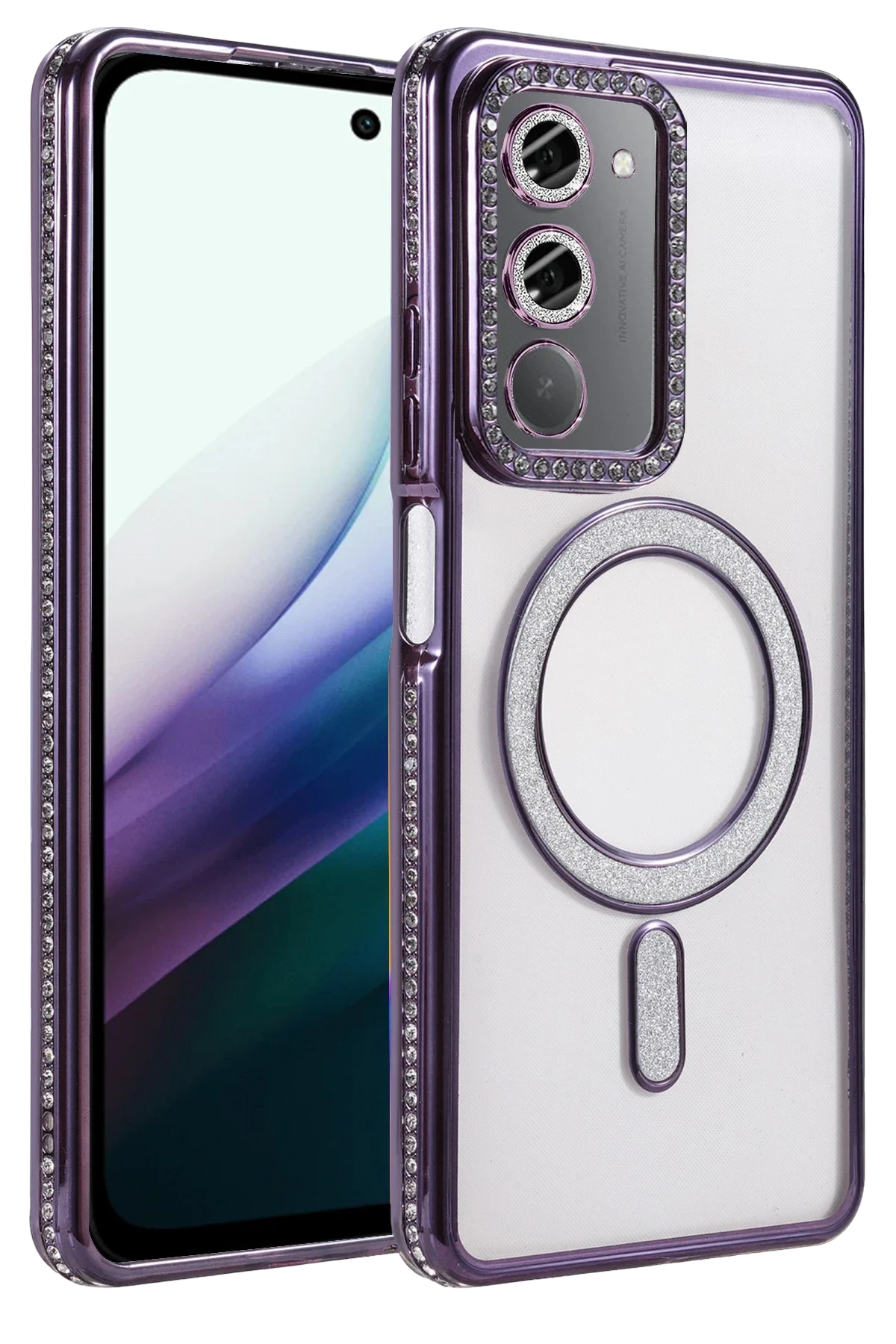 uryport Xiaomi Redmi 15 4G Joke Simli Magneticsafe Kılıf - Derin Mor