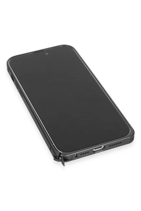 Joko Apple iPhone 15 Pro Kılıf Metal Bumper Magneticsafe Kapak - Siyah