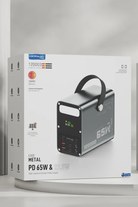 Konfulon A70Q 120.000 mAh 65W PD Hızlı Şarj Powerbank - Gri