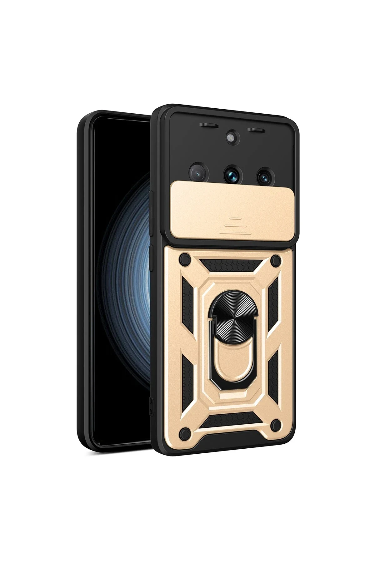uryport Realme 11 Pro Kılıf Pars Lens Yüzüklü Silikon - Gold