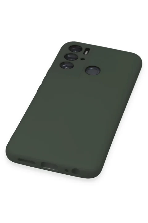 uryport Tecno Pova Neo Kılıf Nano içi Kadife Silikon - Koyu Yeşil
