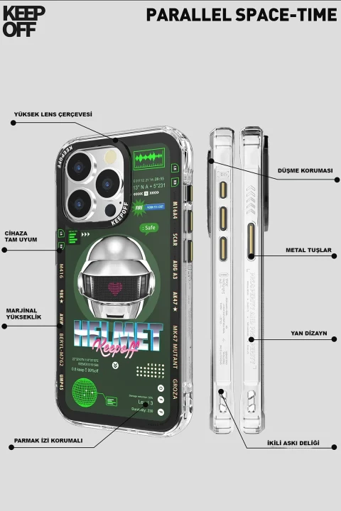 Keep Off Apple iPhone 15 Pro Parallel Space Time Magsafe Kapak - Heart of Atom