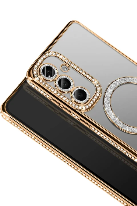 uryport Samsung Galaxy A57 5G Joke Simli Magneticsafe Kılıf - Gold