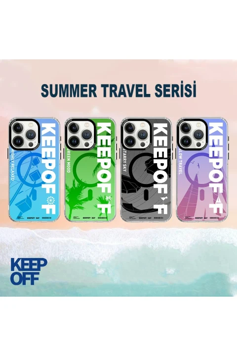 Keep Off Apple iPhone 15 Pro Max Summer Travel Magsafe Kapak - Starry Night