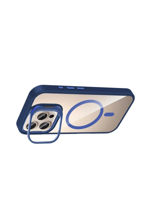 Joko Apple iPhone 16 Pro Max Remim Lensli Magsafe Standlı Kapak - Lacivert