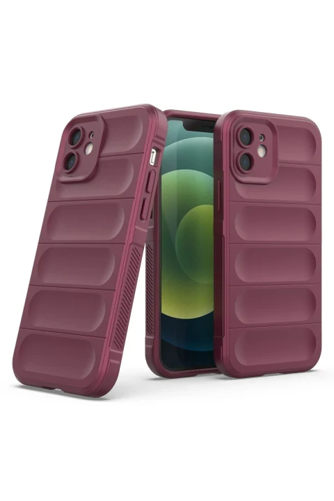 uryport Apple iPhone 12 Kılıf Optimum Silikon - Bordo
