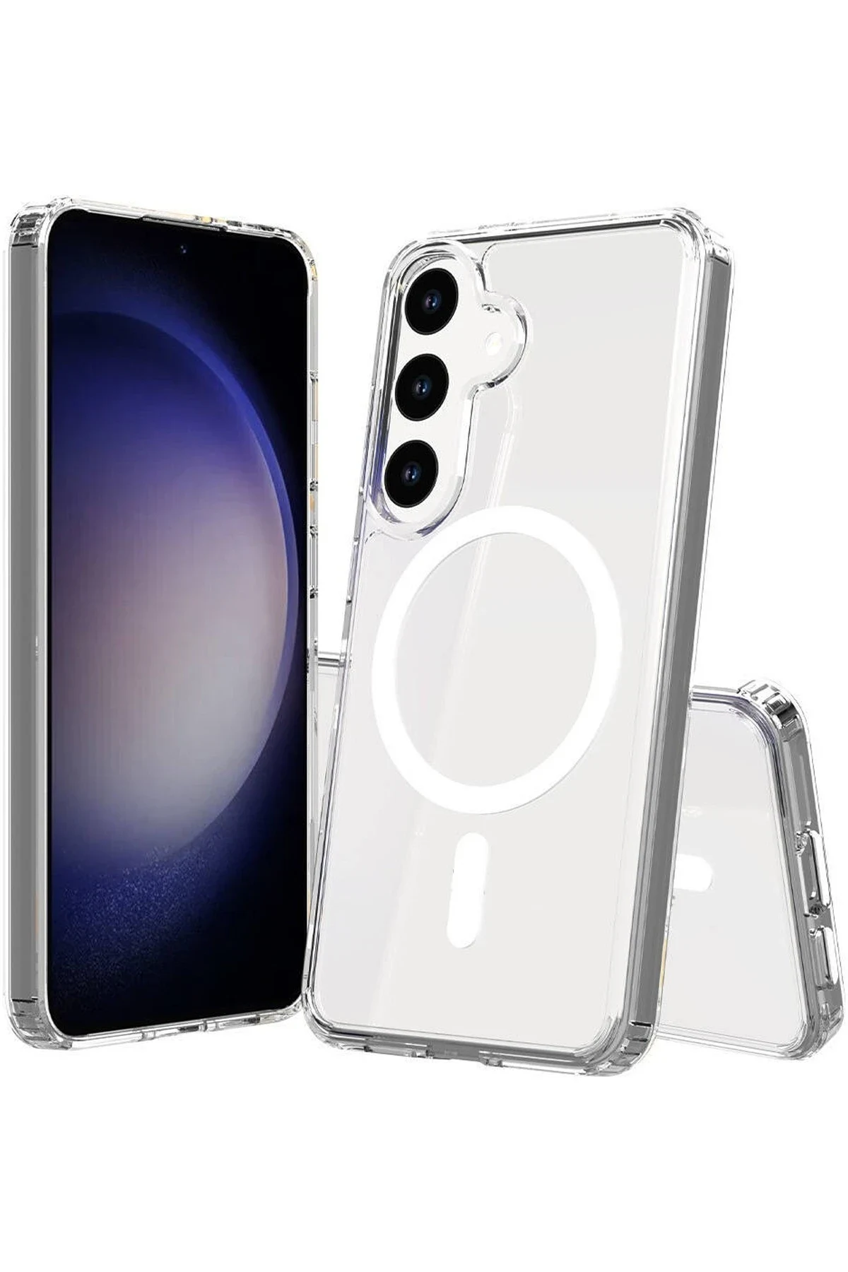 uryport Samsung Galaxy S25 FE Kılıf Magneticsafe Şeffaf Silikon - Şeffaf