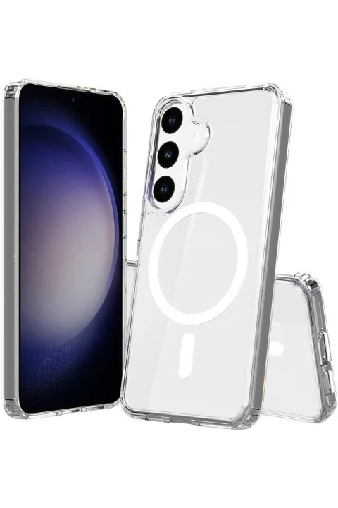 uryport Samsung Galaxy S25 FE Kılıf Magneticsafe Şeffaf Silikon - Şeffaf