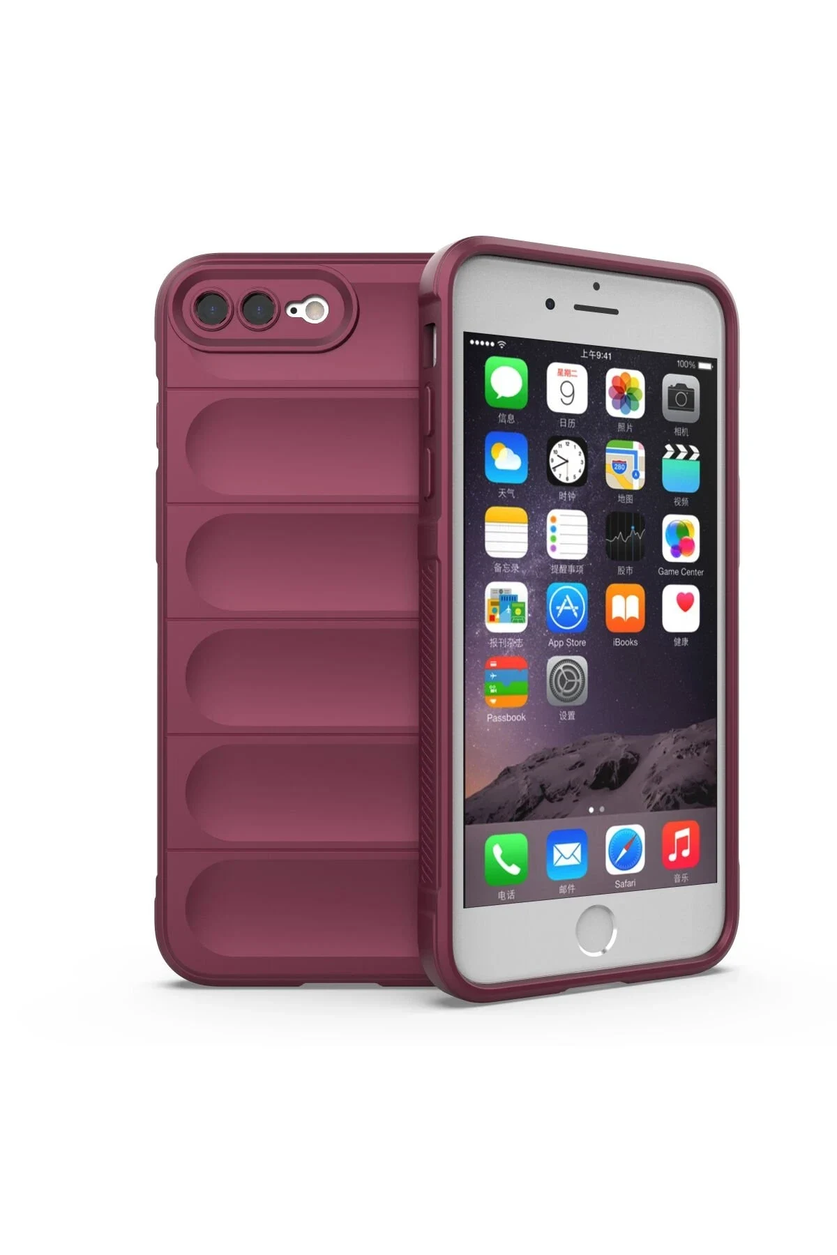 uryport Apple iPhone 7 Plus Kılıf Optimum Silikon - Bordo