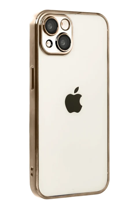 uryport Apple iPhone 15 Razer Lensli Silikon - Çöl Titanyum