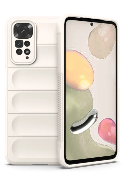 uryport Xiaomi Redmi Note 11 Kılıf Optimum Silikon - Krem