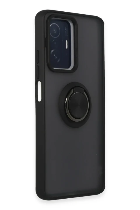 uryport Xiaomi Mi 11T Pro Kılıf Montreal Yüzüklü Silikon Kapak - Siyah