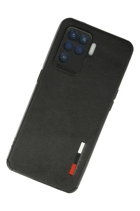 uryport Oppo Reno 5 Lite Kılıf Loop Deri Silikon - Siyah