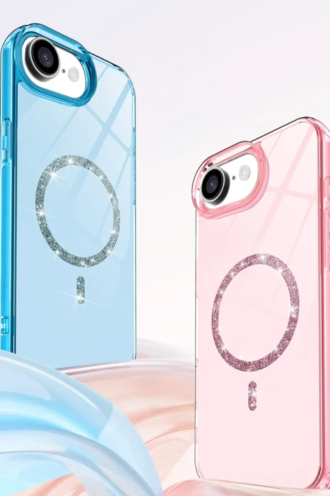 uryport Apple iPhone 16E Live Diamond Magsafe Kapak - Pembe