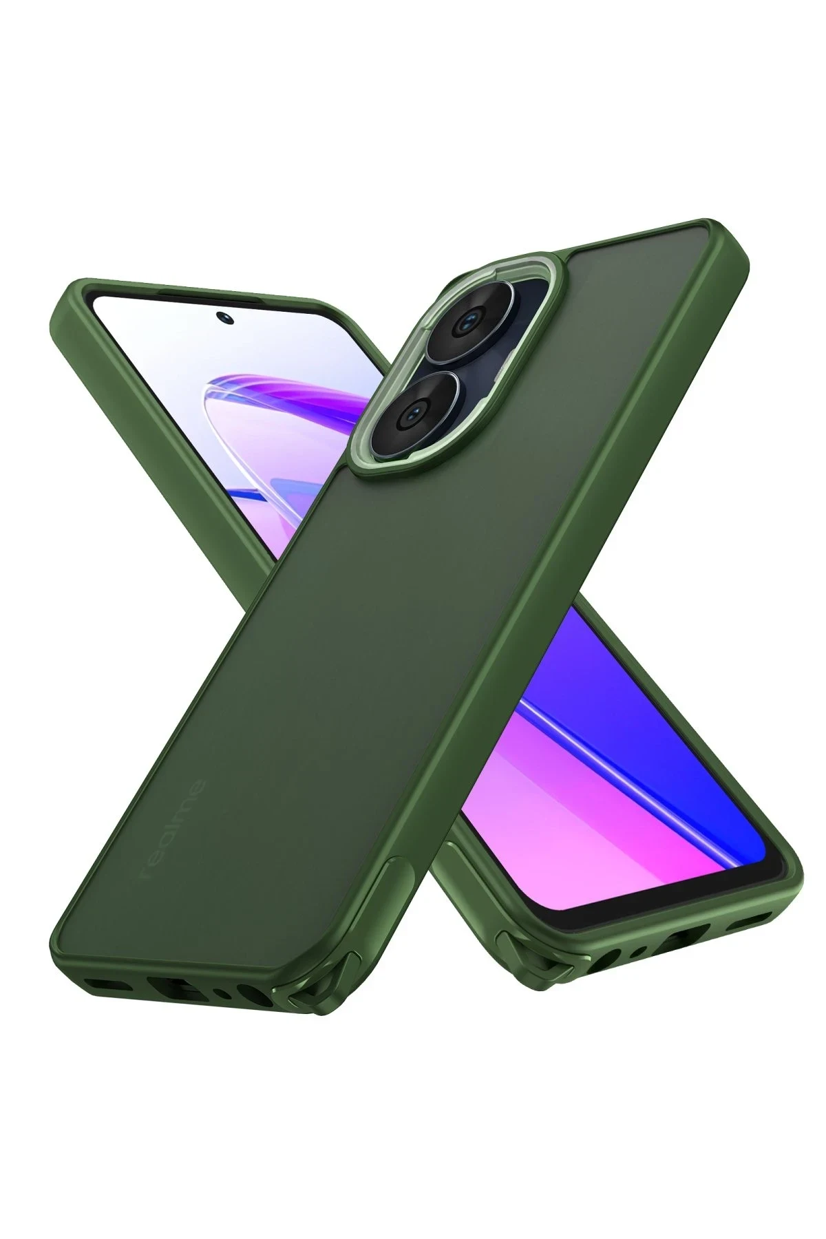 uryport Realme C55 Kılıf Elegant Kapak - Yeşil