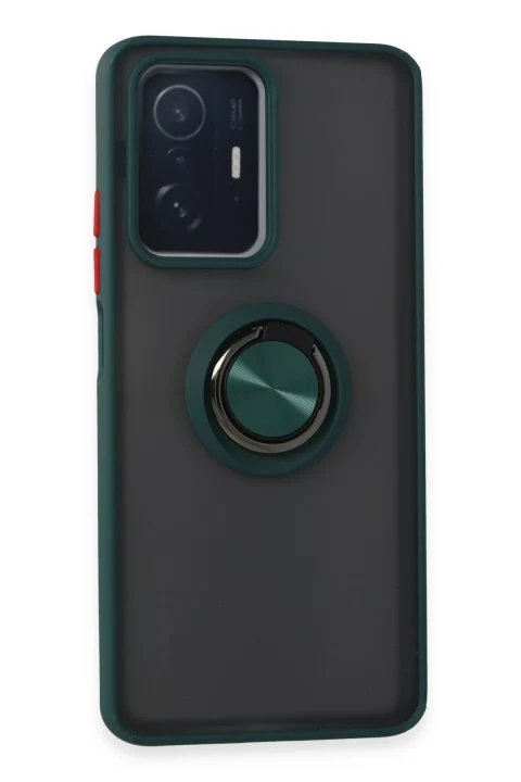 uryport Xiaomi Mi 11T Pro Kılıf Montreal Yüzüklü Silikon Kapak - Yeşil