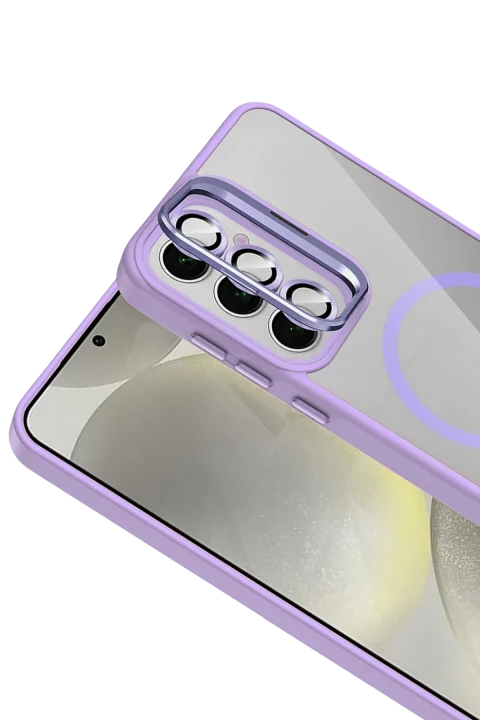 Joko Samsung Galaxy S25 Remim Lensli Magsafe Standlı Kapak - Lila