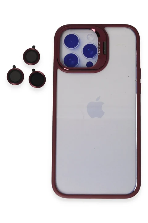 Joko Apple iPhone 14 Pro Max Kılıf Roblox Lens Standlı Kapak - Bordo