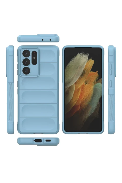 uryport Samsung Galaxy S21 Ultra Kılıf Optimum Silikon - Sky Blue