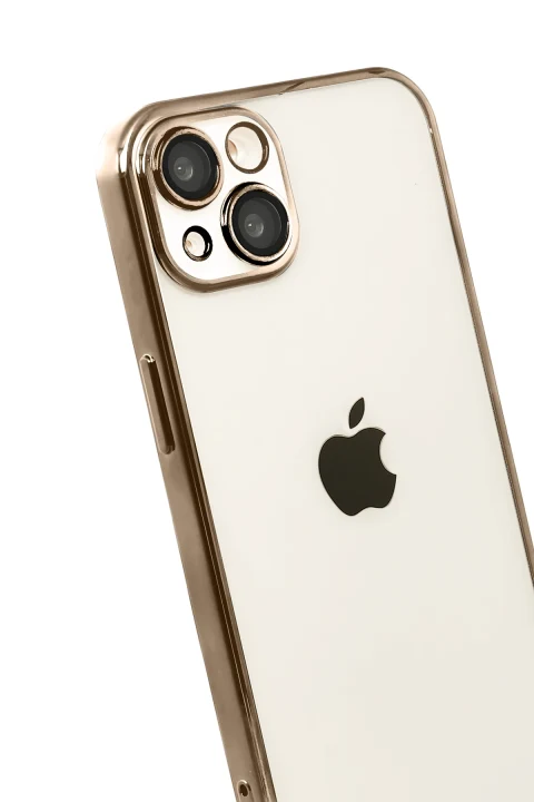 uryport Apple iPhone 15 Razer Lensli Silikon - Çöl Titanyum