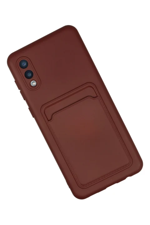 uryport Samsung Galaxy A02 Kılıf Kelvin Kartvizitli Silikon - Bordo