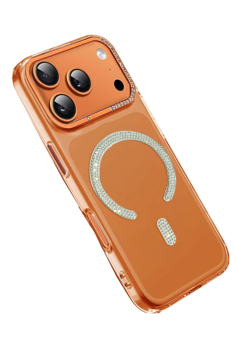 Joko Apple iPhone 17 Pro Max/18 Pro Max Tash Diamond Magsafe Kapak - Turuncu