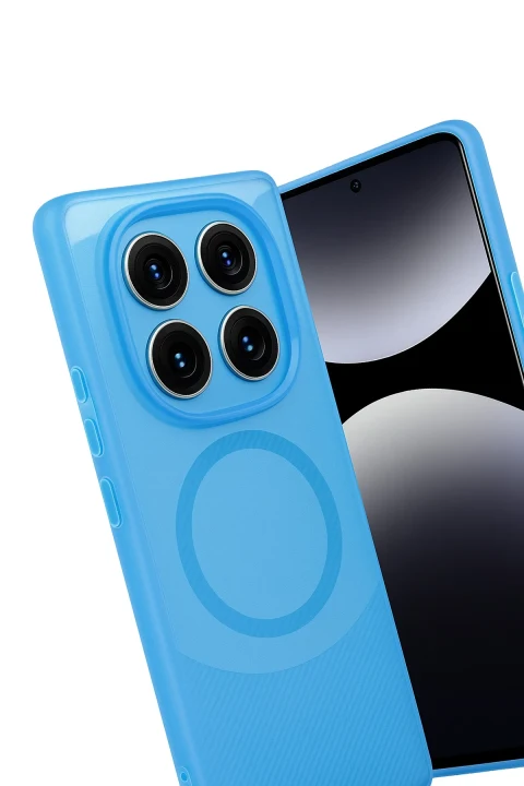 uryport Xiaomi Redmi Note 14 Pro 5G Kılıf Maya Karbon Kapak - Mavi
