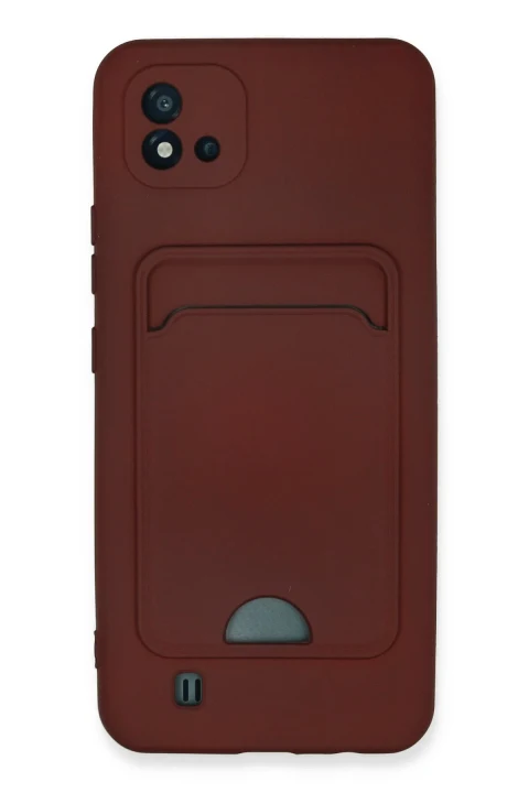 uryport Realme C11 2021 Kılıf Kelvin Kartvizitli Silikon - Bordo