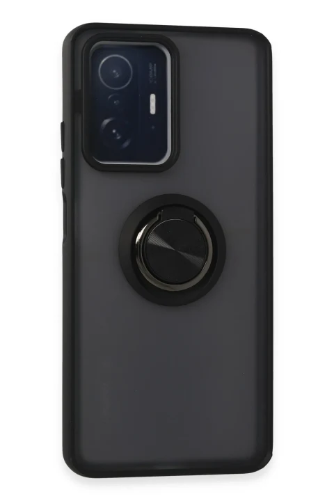uryport Xiaomi Mi 11T Pro Kılıf Montreal Yüzüklü Silikon Kapak - Siyah