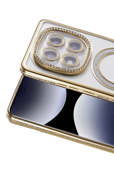 uryport Xiaomi Redmi Note 14 Pro 4G Joke Simli Magneticsafe Kılıf - Gold