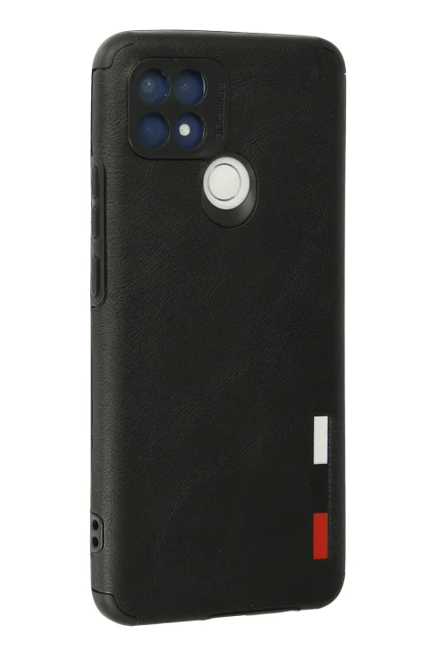 uryport Oppo A15 Kılıf Loop Deri Silikon - Siyah