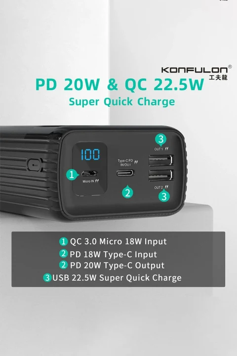 Konfulon A24Q Powerbank 50.000 mAh